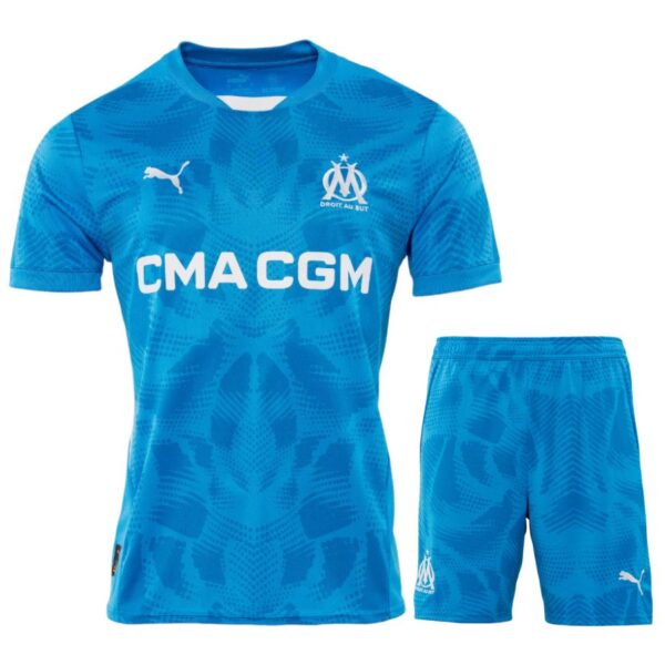 OM 2024 2025 Blue Goalkeeper Kids Kit Jersey