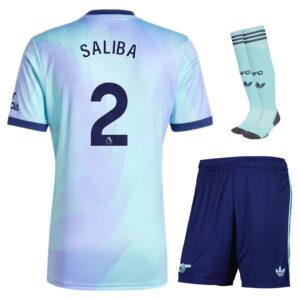 Arsenal 2024 2025 Saliba Children's Third Kit Jersey
