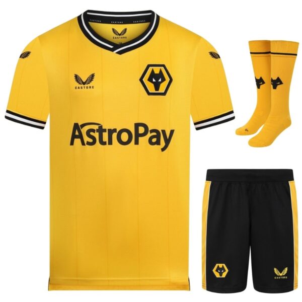Wolverhampton 2023 2024 Home Kids Kit Shirt