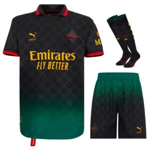 AC Milan Kids Kit Jerseys Fourth Off White Black 2024 2025