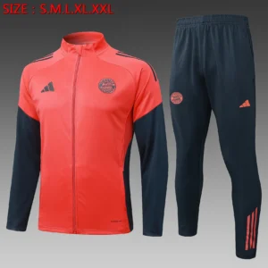 A2576# 2526 Full-Zip Football Jacket Kit (Top+Pants) Bayern Munich Orange