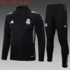 A2502# 2526 Full-Zip Football Jacket Kit (Top+Pants) Real Madrid Black
