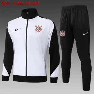 A2509# 2526 Full-Zip Football Jacket Kit (Top+Pants) Corinthians White
