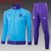 A2512# 2526 Full-Zip Football Jacket Kit (Top+Pants) Real Madrid Light Blue Retro