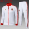 A2516# 2526 Full-Zip Football Jacket Kit (Top+Pants) Bayern Munich White 125th Anniversary Edition