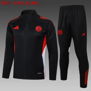 A2525# 2526 Full-Zip Football Jacket Kit (Top+Pants) Bayern Munich Black