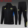 A2526# 2526 Full-Zip Football Jacket Kit (Top+Pants) Manchester United Black (Green Badge)