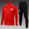 A2528# 2526 Full-Zip Football Jacket Kit (Top+Pants) Manchester United Red Vintage Edition