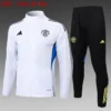 A2533# 2526 Full-Zip Football Jacket Kit (Top+Pants) Manchester United White