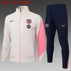 A2538# 2526 Full-Zip Football Jacket Kit (Top+Pants) Barcelona Cream Yellow