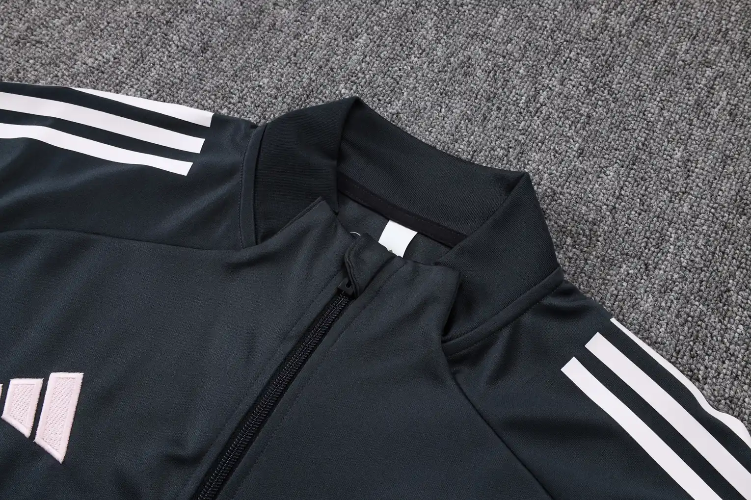 A2541# 2526 Full-Zip Football Jacket Kit (Top+Pants) Real Madrid Dark Gray - Image 5