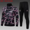 A2556# 2526 Full-Zip Football Jacket Kit (Top+Pants) Paris Jordan Black Starry Ink Edition