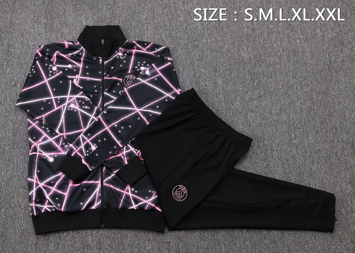 A2556# 2526 Full-Zip Football Jacket Kit (Top+Pants) Paris Jordan Black Starry Ink Edition - Image 6