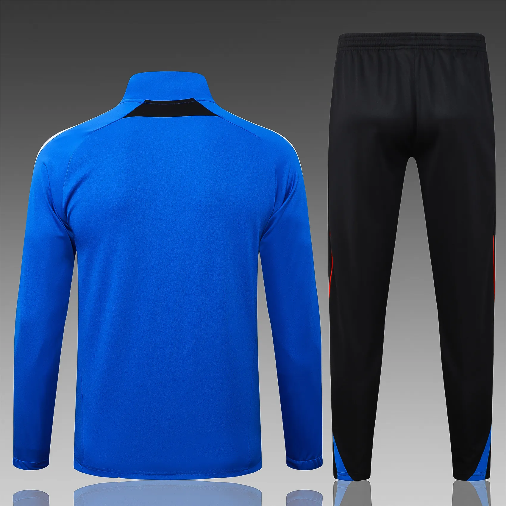 A2560# 2526 Full-Zip Football Jacket Kit (Top+Pants) Manchester United Royal Blue Vintage Edition - Image 3