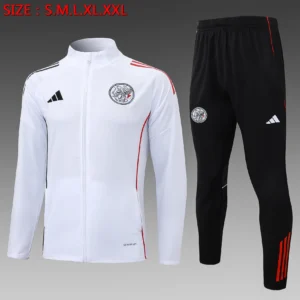 A2571# 2526 Full-Zip Football Jacket Kit (Top+Pants) Ajax White