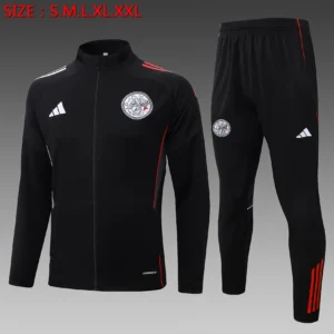 A2572# 2526 Full-Zip Football Jacket Kit (Top+Pants) Ajax Black