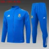 A2575# 2526 Full-Zip Football Jacket Kit (Top+Pants) Real Madrid Lake Blue (White Trim on Three Sides)