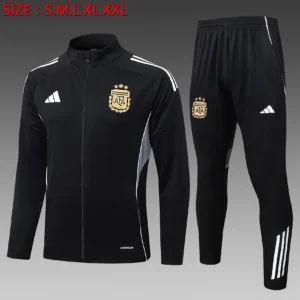 A2579# 2526 Full-Zip Football Jacket Kit (Top+Pants) Argentina Black