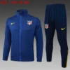 A2580# 2526 Full-Zip Football Jacket Kit (Top+Pants) Atletico Madrid Cyan Blue