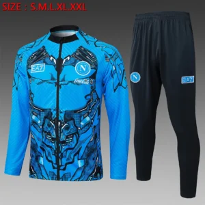 A2581# 2526 Full-Zip Football Jacket Kit (Top+Pants) Naples Blue Ink Edition
