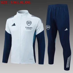 A2586# 2526 Full-Zip Football Jacket Kit (Top+Pants) Arsenal Light Gray