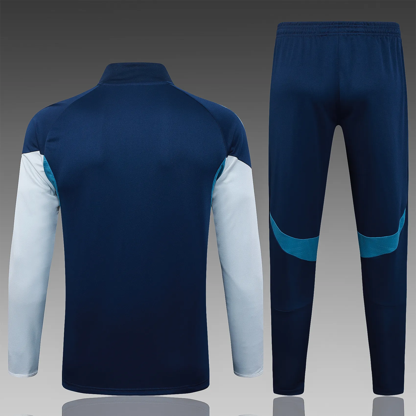 A2587# 2526 Full-Zip Football Jacket Kit (Top+Pants) Arsenal Royal Blue (Gray Badge) - Image 3