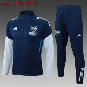 A2587# 2526 Full-Zip Football Jacket Kit (Top+Pants) Arsenal Royal Blue (Gray Badge)