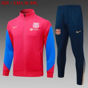 A726# 2425 Full-Zip Football Jacket Kit (Top+Pants) Barcelona Red