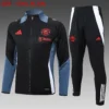 A796# 2425 Full-Zip Football Jacket Kit (Top+Pants) Manchester United Black