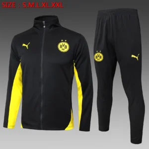 A809# 2425 Full-Zip Football Jacket Kit (Top+Pants) Dortmund Black
