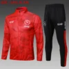 A812# 2425 Full-Zip Football Jacket Kit (Top+Pants) Naples Red Ink Edition