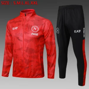 A812# 2425 Full-Zip Football Jacket Kit (Top+Pants) Naples Red Ink Edition