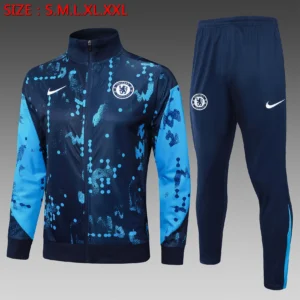 A818# 2425 Full-Zip Football Jacket Kit (Top+Pants) Chelsea Royal Blue Ink Edition