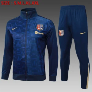 A820# 2425 Full-Zip Football Jacket Kit (Top+Pants) Barcelona Royal Blue Ink Edition