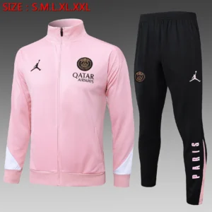 A822# 2425 Full-Zip Football Jacket Kit (Top+Pants) Paris Jordan Pink