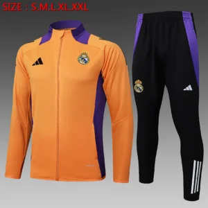 A829# 2425 Full-Zip Football Jacket Kit (Top+Pants) Real Madrid Yellow