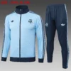 A837# 2425 Full-Zip Football Jacket Kit (Top+Pants) Argentina Light Blue Retro