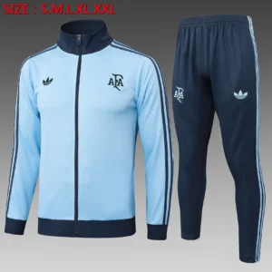 A837# 2425 Full-Zip Football Jacket Kit (Top+Pants) Argentina Light Blue Retro