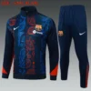 A841# 2425 Full-Zip Football Jacket Kit (Top+Pants) Barcelona Royal Blue Ink Edition (Geometric Pattern)