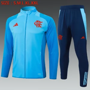 A842# 2425 Full-Zip Football Jacket Kit (Top+Pants) Flamengo Light Blue