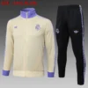 A843# 2425 Full-Zip Football Jacket Kit (Top+Pants) Real Madrid Apricot
