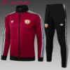 A845# 2425 Full-Zip Football Jacket Kit (Top+Pants) Manchester United Dark Red
