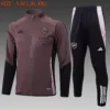 A872# 2425 Full-Zip Football Jacket Kit (Top+Pants) Arsenal Gray Purple