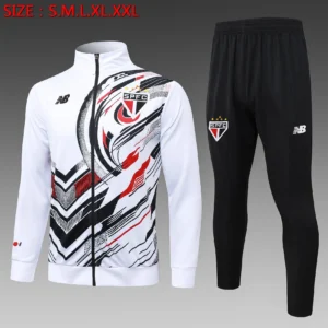A2574# 2526 Full-Zip Football Jacket Kit (Top+Pants) Sao Paulo White Ink Edition
