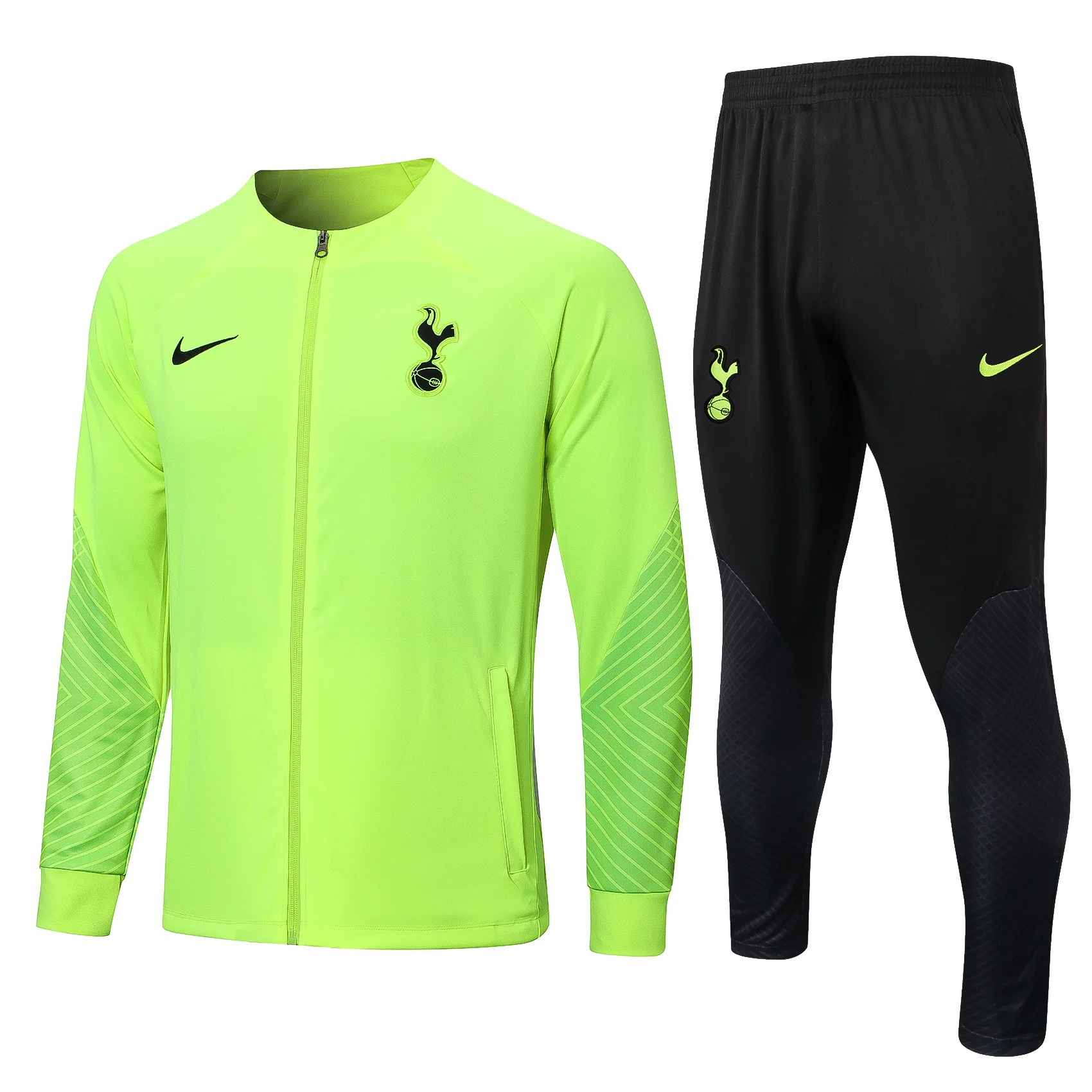 A615# 22-23 Full-Zip Football Jacket Kit (Top+Pants) Tottenham Hotspur Fluorescent Green