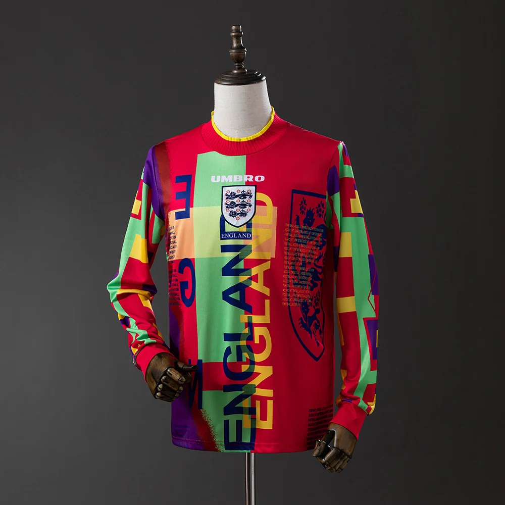 England 1996 Goalkeeper Long Sleeve Retro Jersey S-XXL