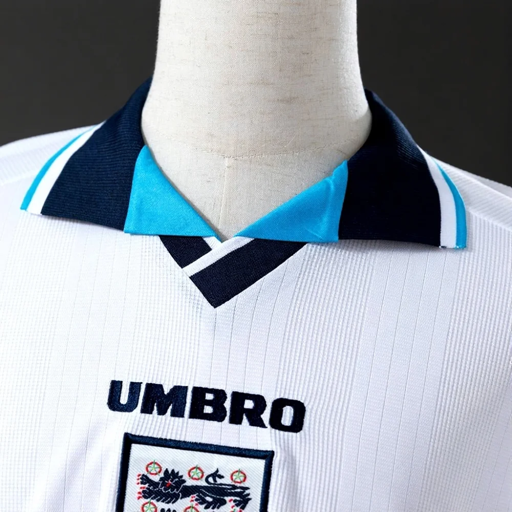 England 1996 Home Long Sleeve Retro Jersey S-XXL - Image 4